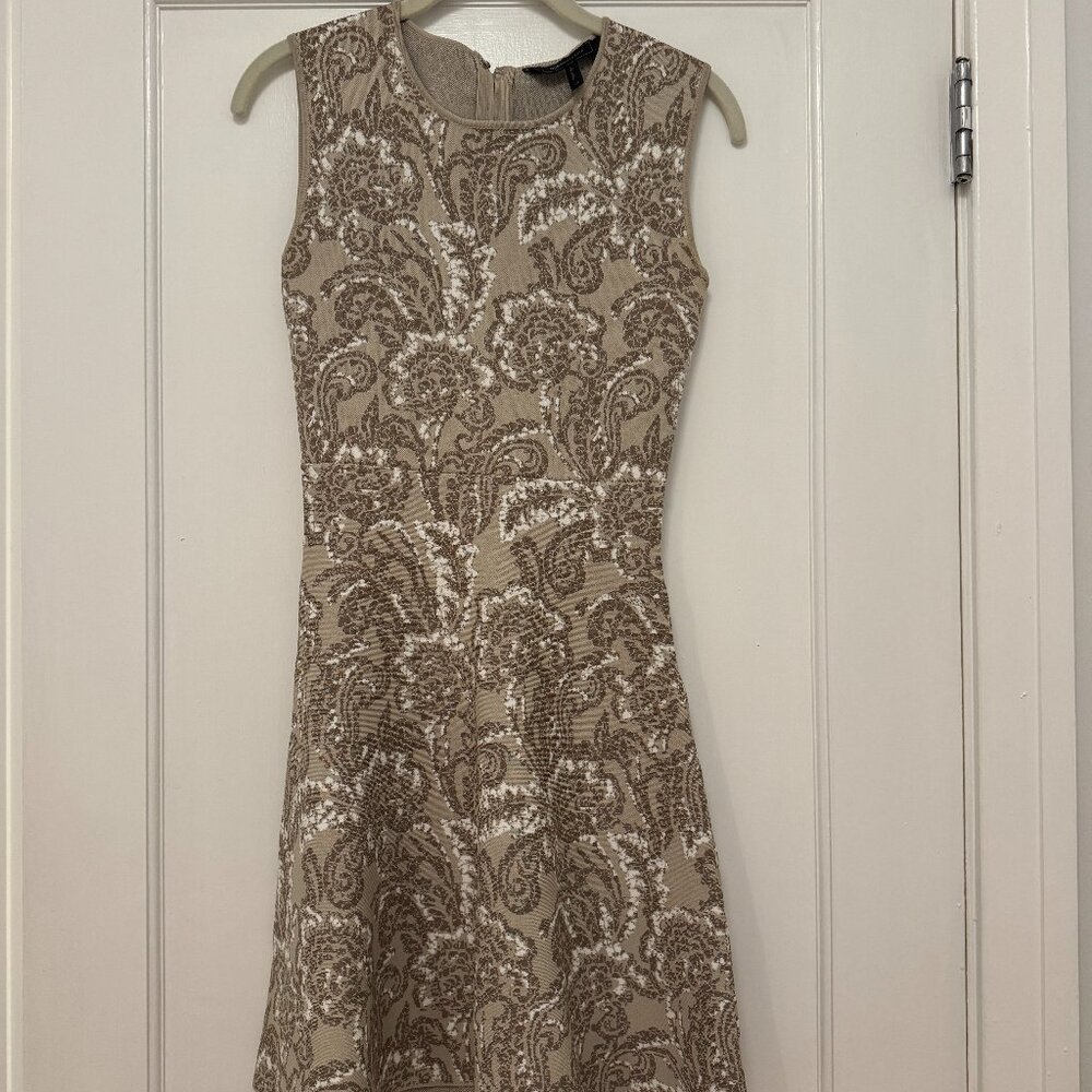 BCBGMAXAZRIA Tan ALIX A-Line Dress in Stone